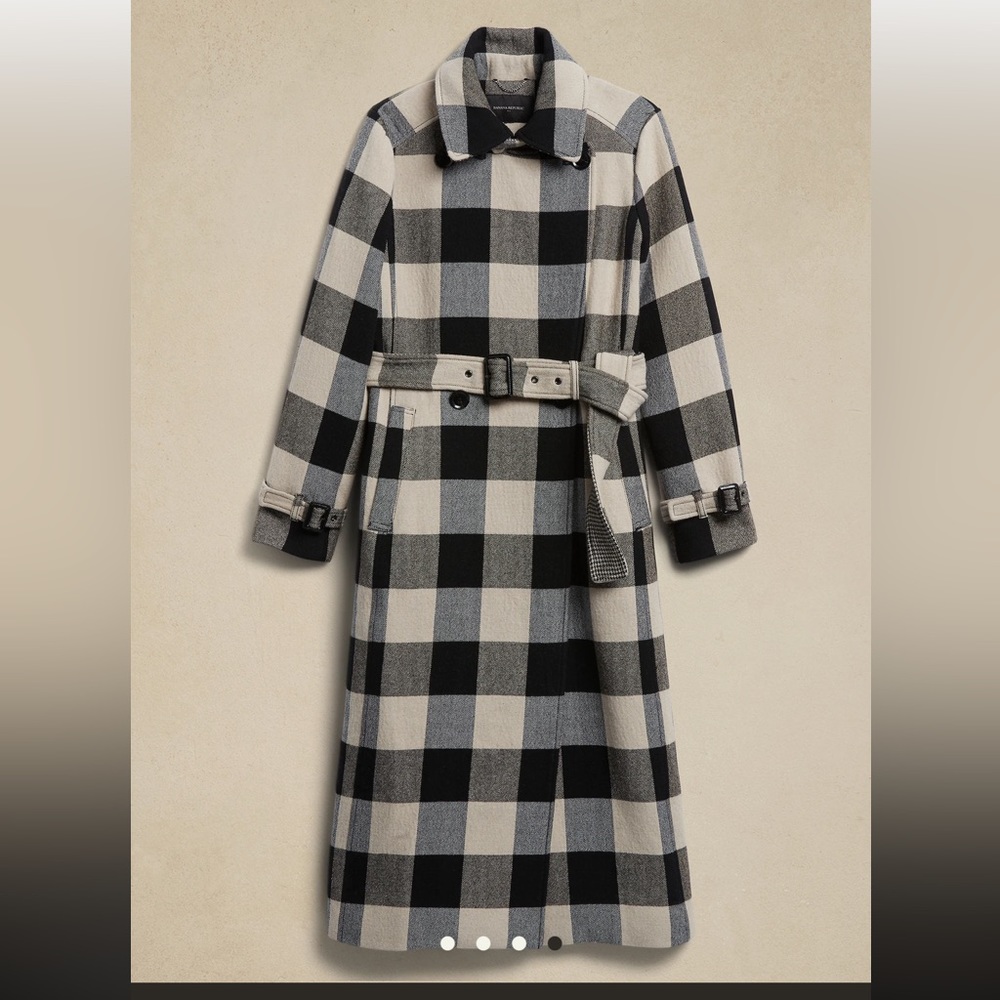 PLAID TRENCH COAT Banana Republic NWT